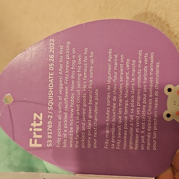 1/$6 or 2/$10 NWT Squishmallow Fritz - Frog Clip-On Keychain Plush (3.5 in.) - Picture 9 of 10